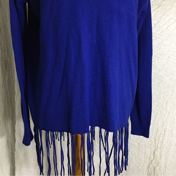 Michael Kors Royal Blue Fringed Sweater XS - Picture 6 of 10